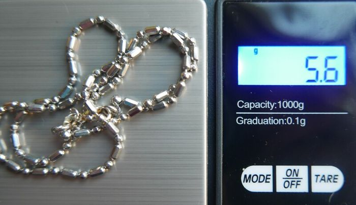 Vintage Sterling Silver 925 Bead Chain length 17" - 5,6g