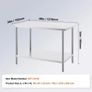 Stainless Steel Prep Table, 30 x 48 x 34 Inch, Heavy Duty Metal Worktable with 3 Adjustable Height Levels, Commercial Workstation for Kitchen Garage Restaurant Backyard Image 6