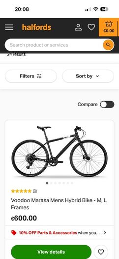 Men's Hybrid Bicycle large - as new 1 year old - rarely used...600 euro new.