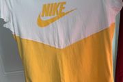 Nike ladies yellow white logo top size L UK16 EU44 Perfect condition Postage included