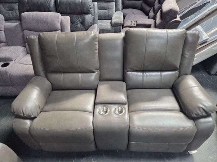 New 3+2+1 Grey Or Black Leather Recliner Sofa Sets