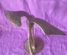 Vintage brass crane ornament