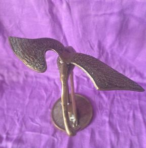 Vintage brass crane ornament