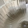 ShabbyChic Large ribbed glass bowl with vintage style crackle glass base stand..beautiful on it's own or filled Image 5