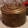 round vintage brass tobacco tin ( possibly bread ) Image 3
