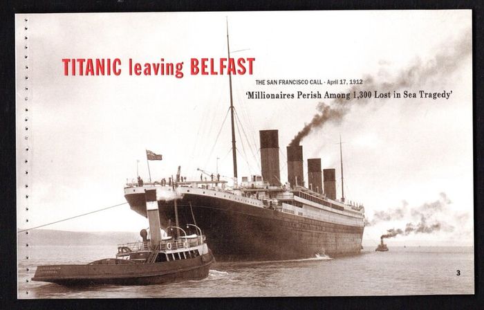 2012 Ireland Titanic Commemorative Stamps Booklet Mint Never Hinged (MNH). Photos of contents shown.