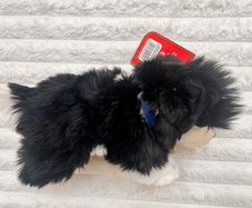 Keel Toys Jessie Border Collie Black White Dog Soft Plush approx. 25 cm. Blue Collar Used Please see photos