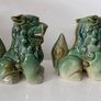 Two vintage Foo dogs in beautiful green glaze Image 3