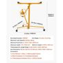3353mm Drywall Lift, Heavy-Duty 68 kg Sheetrock Hoist with Adjustable Telescoping Arm, Lockable Wheels Image 5