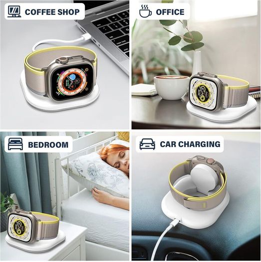 Apple Watch Charger Cable with Dock, TYPE-C Portable Wireless Fast Charging Charger for iwatch Charger Compatible with Apple Watch Series 10/9/8/Ultra/7/SE/6/5/4/3/2