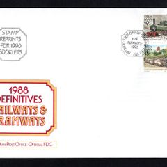 1990 Isle of Man Manx Railways and Tramways Stamp Reprints for 1990 Booklets Definitive Stamps First Day Cover (FDC)