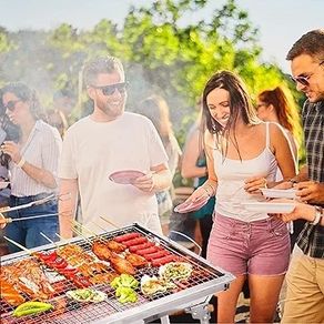 680x320x730mm, Large Foldable Stainless Steel Barbecue Grill for Camping, Picnic, Garden, and Outdoor Cooking