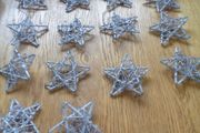 Silver Wooden Stars x 18 for Sale