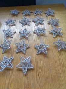 Silver Wooden Stars x 18 for Sale