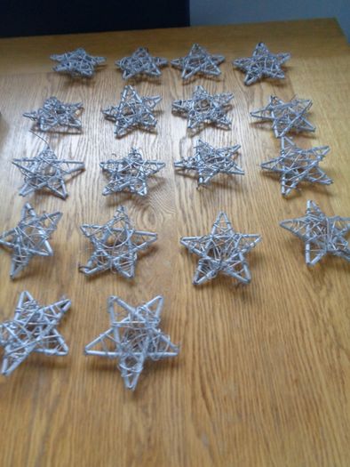 Silver Wooden Stars x 18 for Sale