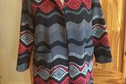 Ladies Black Red and Grey Wool Blend Dress Coat size M 12/14 including postage
