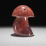 3 Hand-Carved Red Jasper Mushroom Sculptures - Natural Stone Image 9