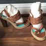 Ladies Camper Tan Leather High Heel Sandal Size 36 Image 3
