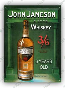Jameson's Irish whiskey metal sign mancave wall sign