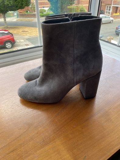 Clarks grey suede ankle boots