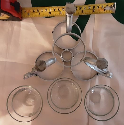 white metal glass holder