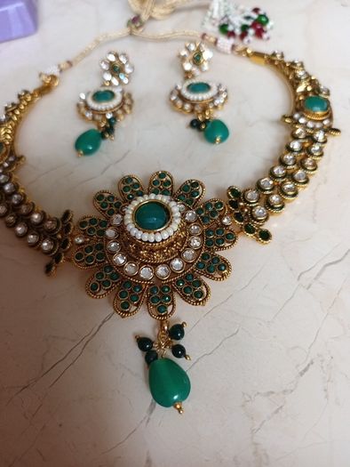 Costume  Necklace & Matching  Earrings.  Length  - Adjustable. .