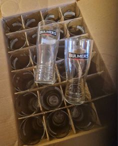 Box, 22  bulmers irish cider, offical branded pint glasses