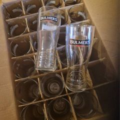 Box, 22  bulmers irish cider, offical branded pint glasses