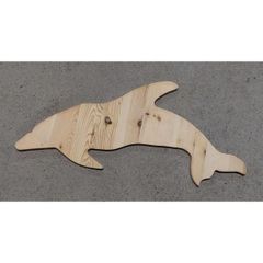 Handmade Wooden Dolphin  Large  Unpainted  KAS392