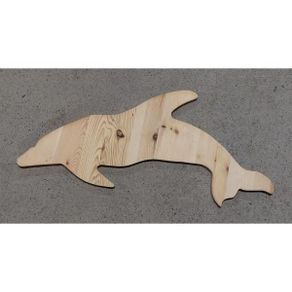Handmade Wooden Dolphin  Large  Unpainted  KAS392