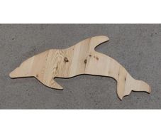 Handmade Wooden Dolphin Large Unpainted KAS392