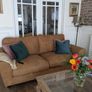 Soft Tan Leather Couch Image 2