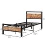 Metal Platform Bed Frame 3 FT Single with Wooden Headboard Image 6