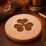 Aer Lingus Shamrock Wooden Engraved Coaster. Image 3