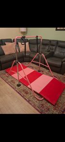 Gym bar and mat