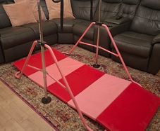 Gym bar and mat