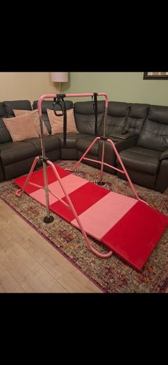 Gym bar and mat