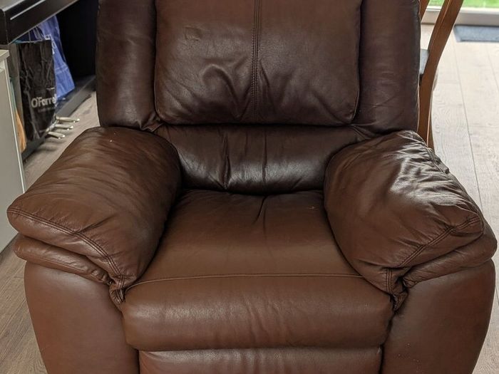 Genuine Italian Leather 3-Piece Reclining Suite