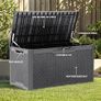 100 Gallon Resin Deck Box, Weather Resistant Outdoor Storage Box, Lockable Indoor Outdoor Storage for Supplies Image 4