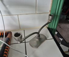 Just Anderson Danish  1930s Vintage art deco pewter candlebra