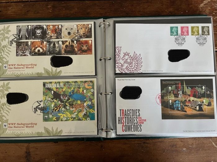 Collection of  77 UK First Day Cover stamps 2010 to 2013 in album