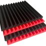 48 Pack Black Red 1" X 12" X 12" Acoustic Wedge Studio Foam Sound Absorption Wall Panels Multiple Colours Available, See Photos (free Postage) Image 4