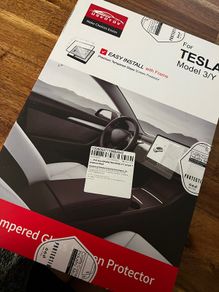 USVOTOV Easy Install Tempered Glass Screen Protector for Tesla Model 3/Y (Front + Rear Matte 2pcs)
