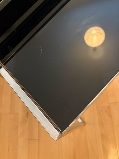 Vintage Chrome and black glass nesting tables