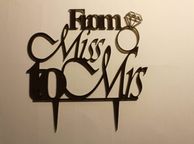 main image for ad From Miss to Mrs Cake Topper Laser Cut