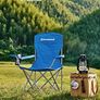 Set of 2 Folding Camping Chairs, Comfortable, Heavy Duty Structure, Max. Load Capacity 150 kg, with Cup Holder, Outdoor Chairs, Blue (FREE SHIPPING) Image 5