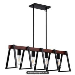 4-Light Kitchen Island Pendant Lights 60W Adjustable Dining Room Light E27