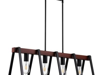 4-Light Kitchen Island Pendant Lights 60W Adjustable Dining Room Light E27