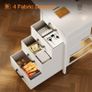 Computer Desk with Drawers 120 x 48 cm Office Storage Headphone for Small Spaces Reversible Study Table Home White Image 4