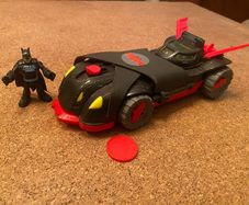 Imaginext DC Super Friends Ninja Armour Transforming Batmobile + batman figure